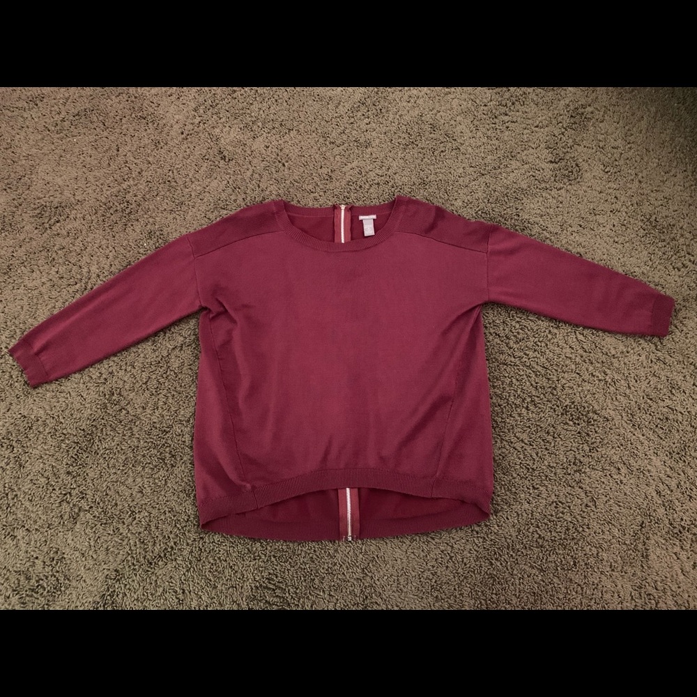 Charlotte Russe 3/4 Sleeve Red Sweater